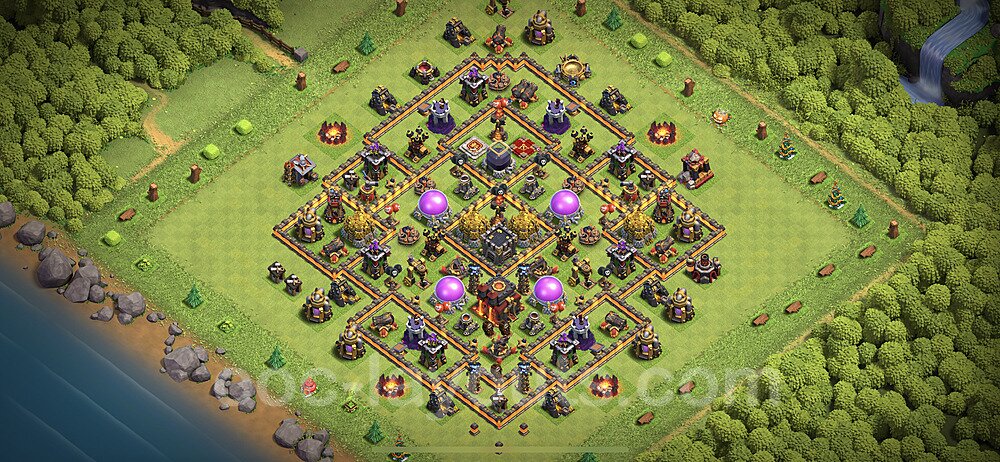 Best TH10 Hybrid Base β Anti 3-Star Plan 2025