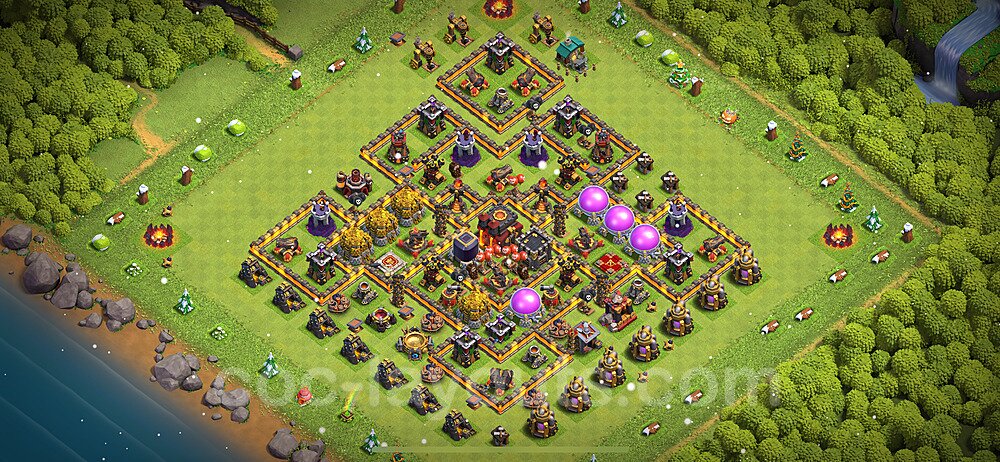 Clash of Clans TH10 Hybrid Base – Anti 3-Star Design Updated 2026