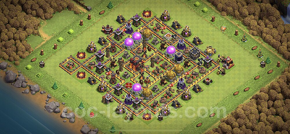Clash of Clans TH10 Hybrid Base – Resource Protection Design 2025
