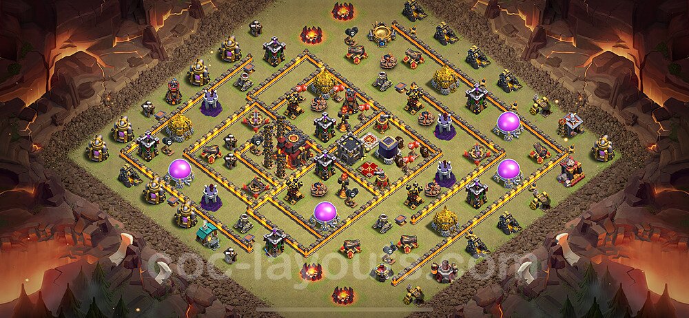 Dominate with This TH10 Hybrid Base – Anti 3-Star CoC 2026