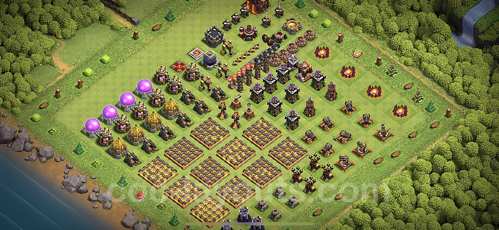 High Win-Rate TH10 War Base – Solid Defense Layout 2025