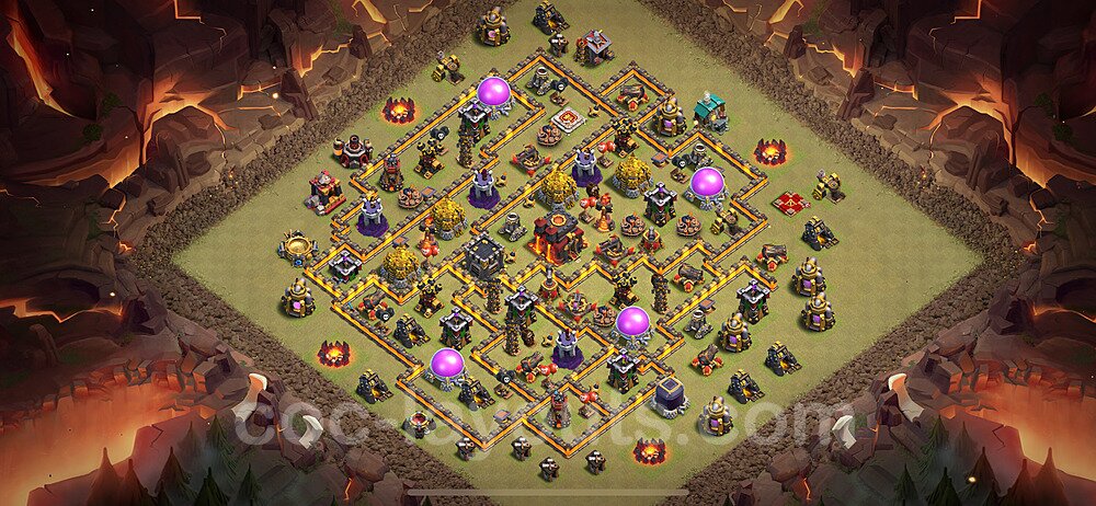 High Win-Rate TH10 War Base – Solid Defense Layout Updated 2026