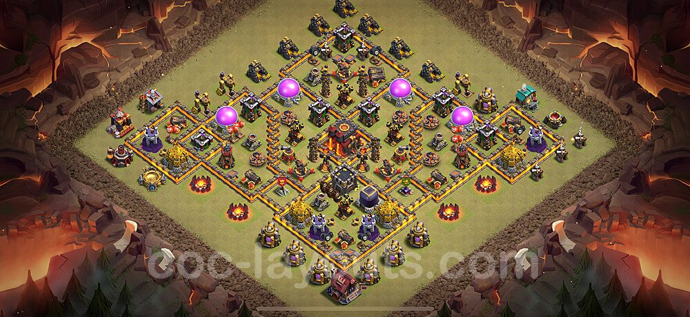 Meta TH10 Hybrid Base – Anti Everything Updated CoC 2026