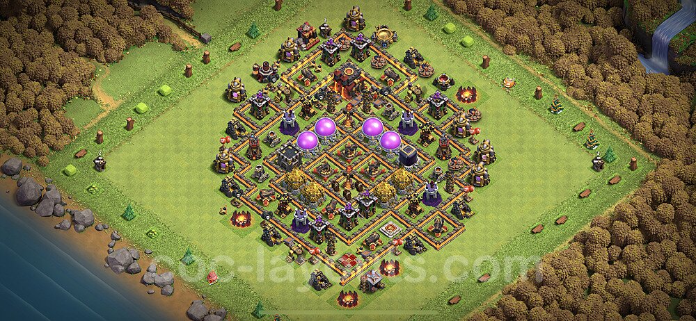Meta TH10 War Base – Anti 3-Star Updated CoC 2026