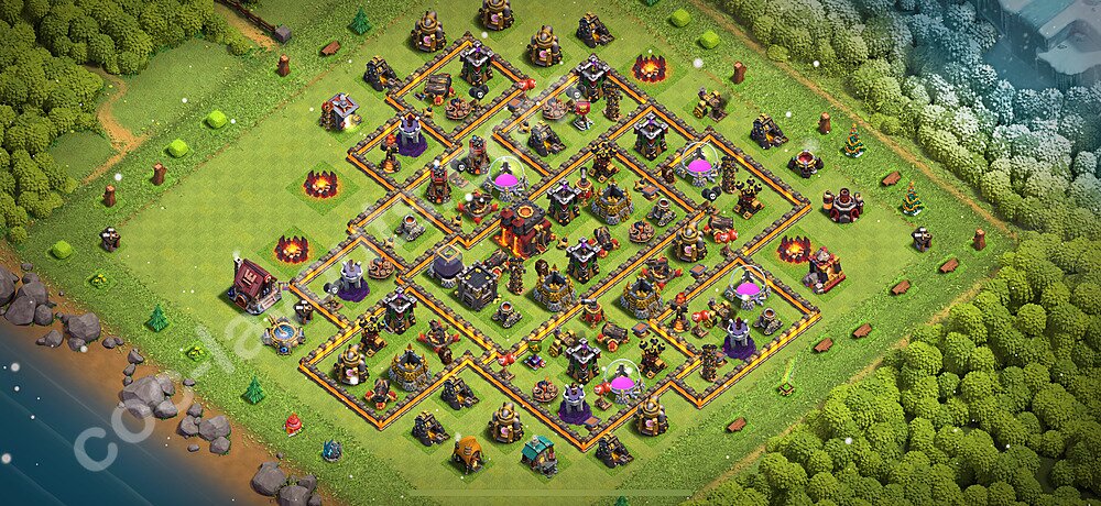 Resource Protection Layout for TH10 – Proven Farming Base 2025