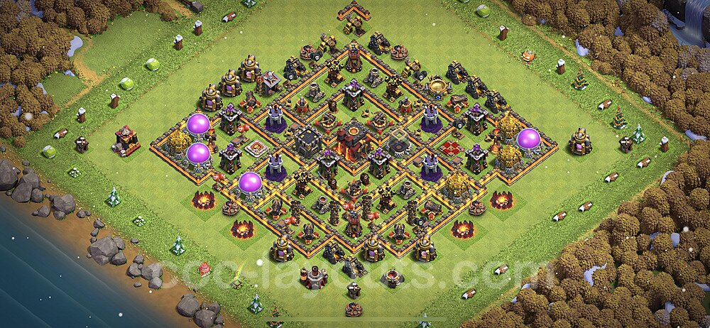 TH10 Base with Copy Link – Anti 2-Star War Layout 2026