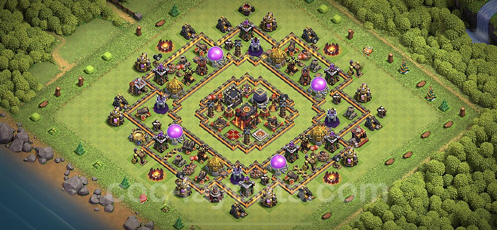 TH10 Hybrid Defense Base – Award-Winning Hybrid Layout CoC 2026