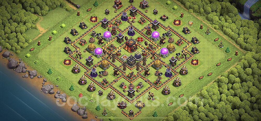 TH10 Hybrid Defense Base – Competitive Hybrid Layout CoC 2026
