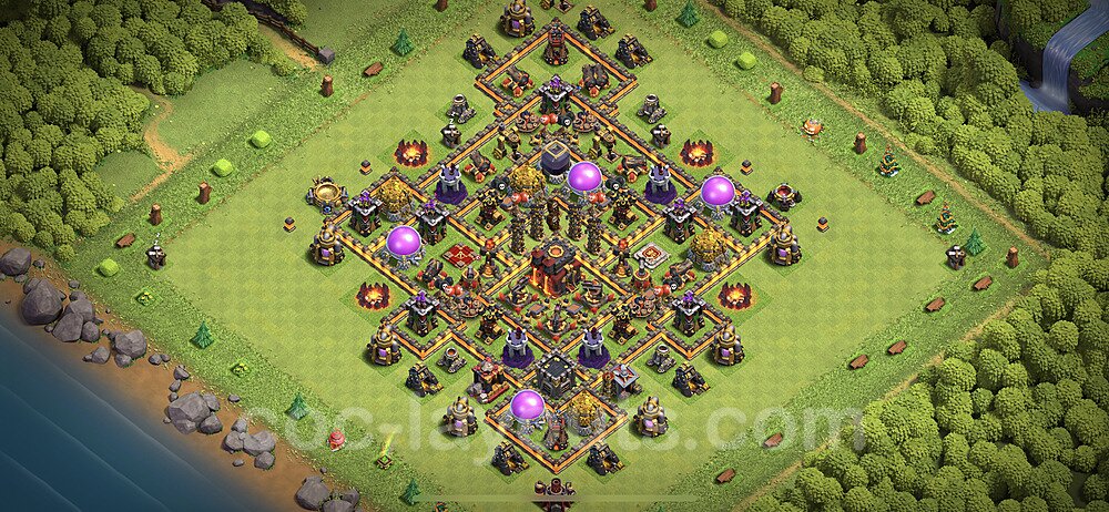 TH10 Hybrid Setup – Hybrid Defense Defensive Layout CoC 2026