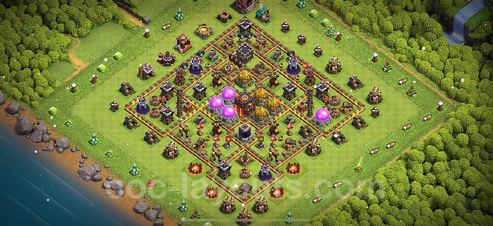 TH10 Hybrid Village Layout – Resource Protection Ranked Design 2025