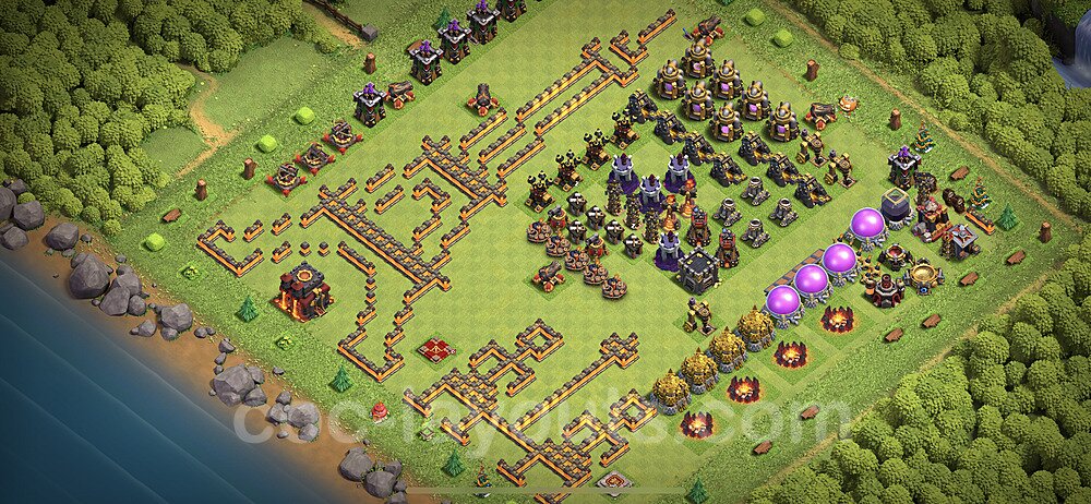 TH10 Solid Defense Base – Award-Winning War Layout CoC 2026