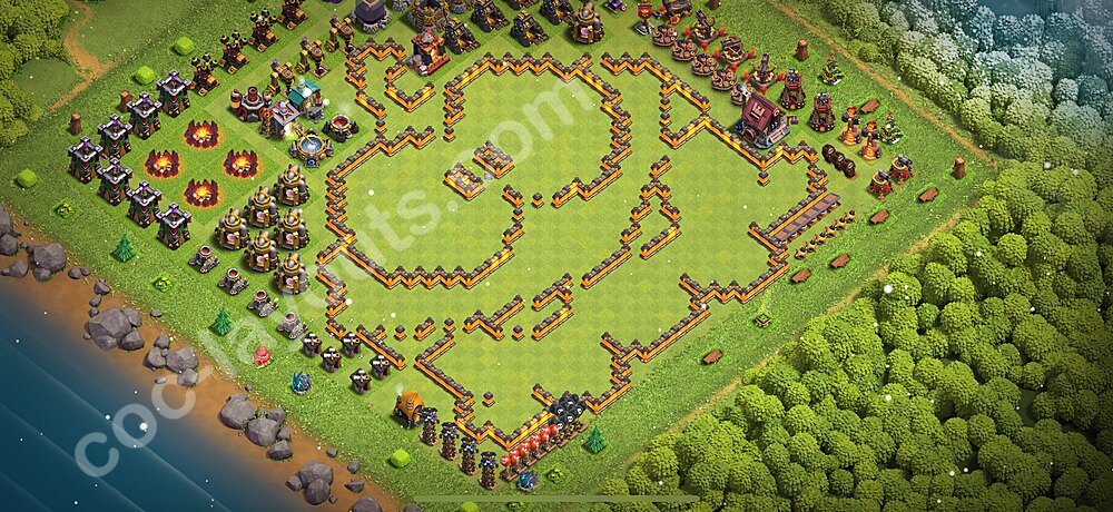 TH10 Solid Defense Base – Award-Winning War Layout CoC 2026