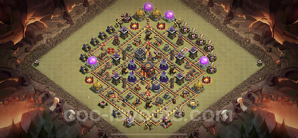 TH10 War Base with Link – Anti 2-Star Layout 2025