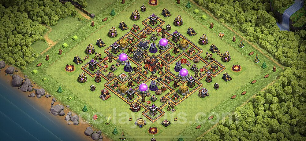 TH10 War Base with Link – Anti 2-Star Layout CoC 2026