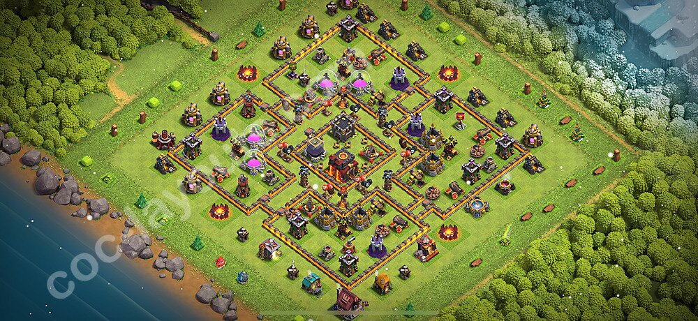 TH10 War Base with Link β Anti 2-Star Layout Season 2026