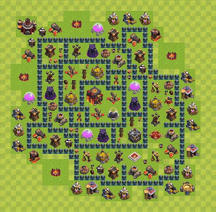 Trophy Pushing Layout for TH10 – Proven Trophy Base Updated 2026