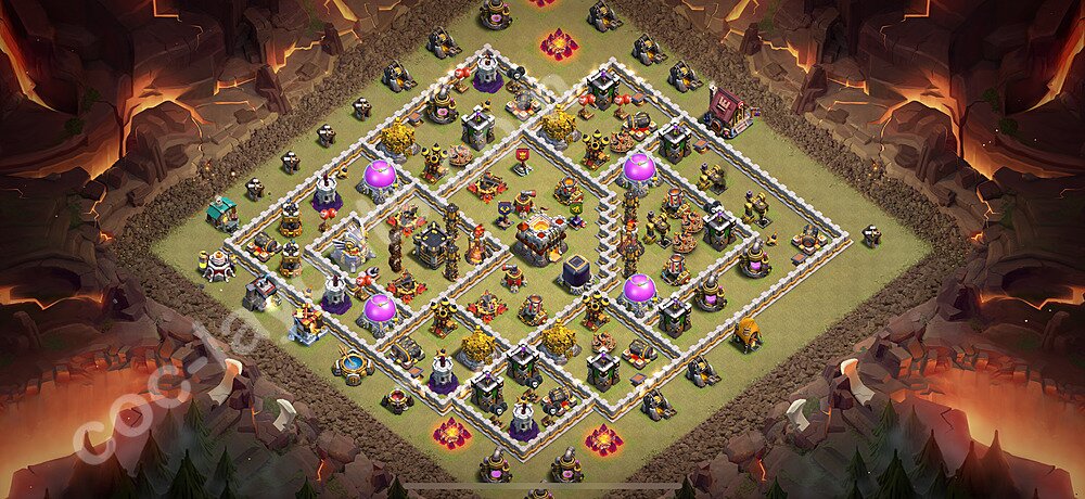 Anti 2-Star TH11 Base Layout | Best War Design 2025