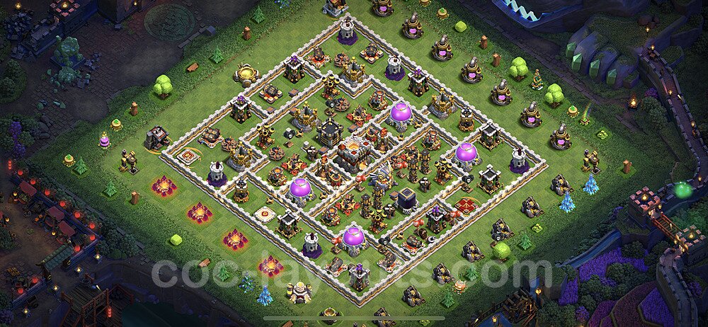 Best TH11 Hybrid Base – Hybrid Defense Plan CoC 2026