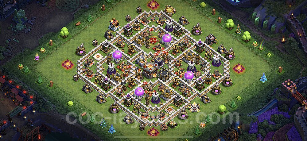 Clash of Clans TH11 Hybrid Base – Anti 2-Star Design Updated 2026