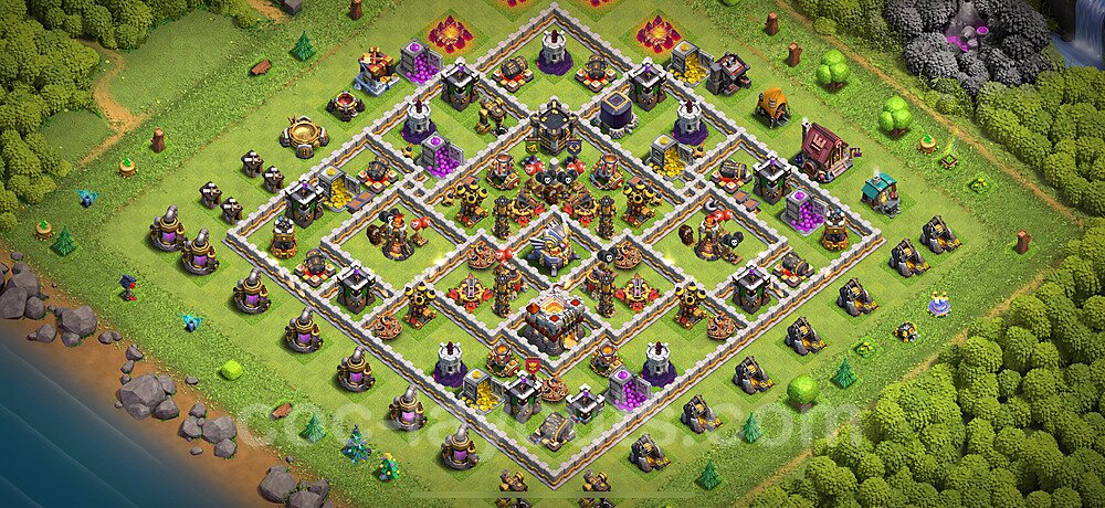 Clash of Clans TH11 Hybrid Base – Anti 3-Star Design 2025