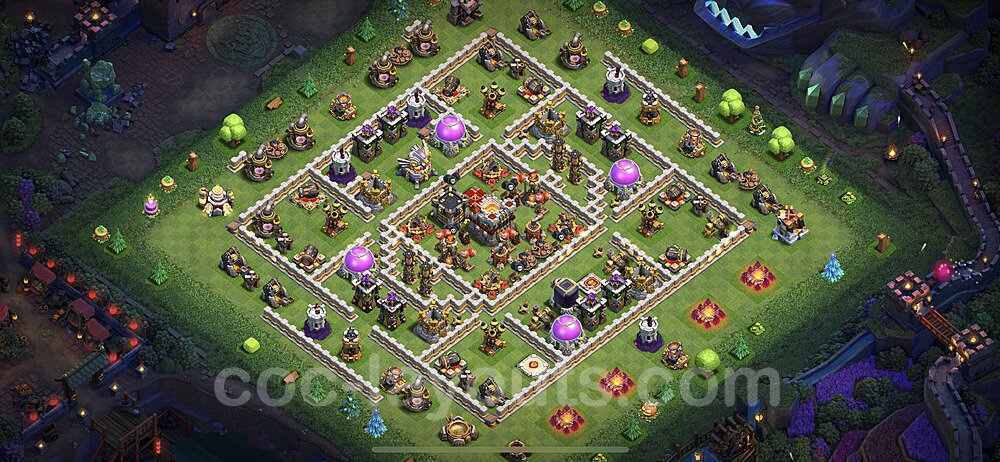 Clash of Clans TH11 Hybrid Base β Anti 3-Star Design Updated 2026