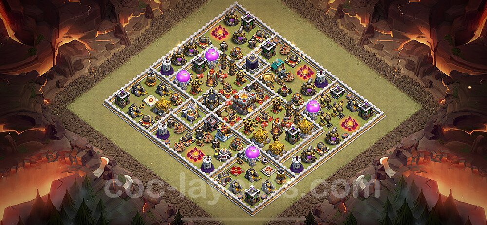 New TH11 Hybrid Base – Anti 3-Star Design & Copy Link CoC 2026