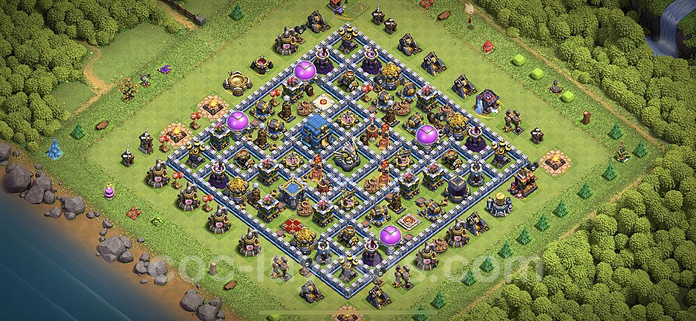 Clash of Clans TH12 Hybrid Base – Anti 3-Star Design CoC 2026