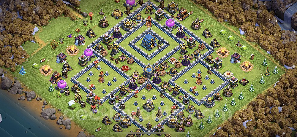 Tested TH12 War Base – Anti Air Plan & Copy Link 2025