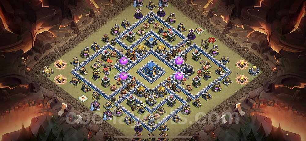 TH12 Base with Copy Link – Hybrid Defense Hybrid Layout 2025