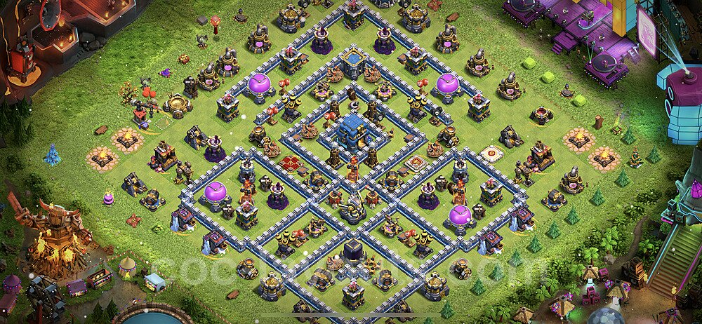 TH12 Defensive Farming Layout – Legend League with Link Updated 2026