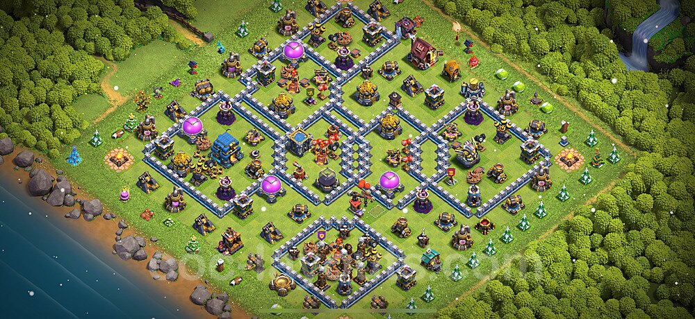 TH12 Defensive War Layout – Anti Everything with Link 2026