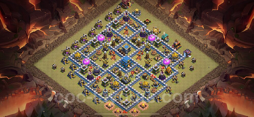 TH12 War Base Plan – Anti 2-Star with Base Link 2026