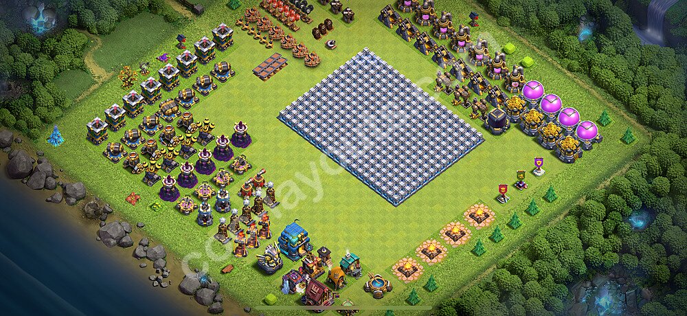TH12 War Base with Link – Solid Defense Layout CoC 2026