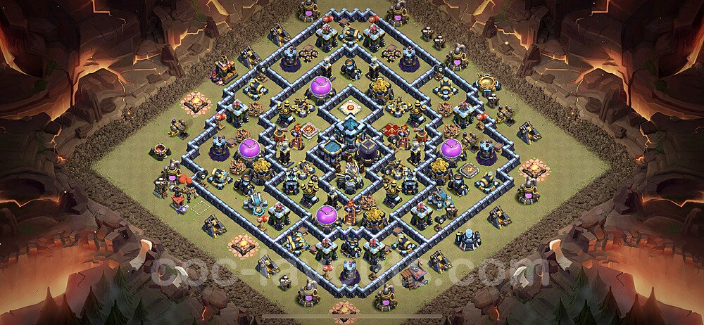 Best TH13 Hybrid Base β Anti 2-Star Plan CoC 2026