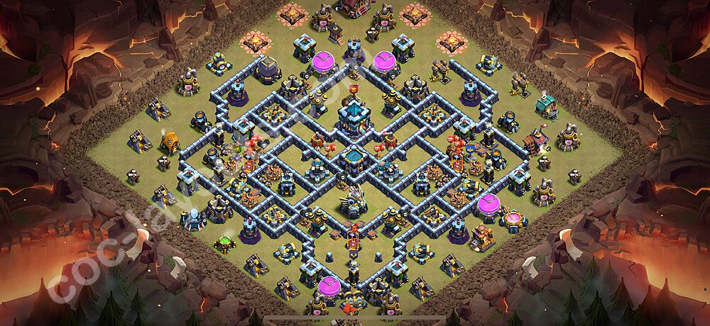 High Win-Rate TH13 War Base – Anti 2-Star Layout 2025