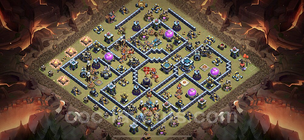 Hybrid Base Layout TH13 β Anti 2-Star Defensive Strategy CoC 2026