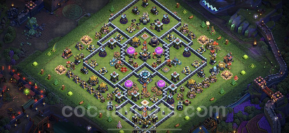 New TH13 Hybrid Base – Hybrid Defense Design & Copy Link CoC 2026