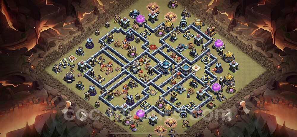 Optimized TH13 Base – Anti 2-Star War Plan CoC 2026