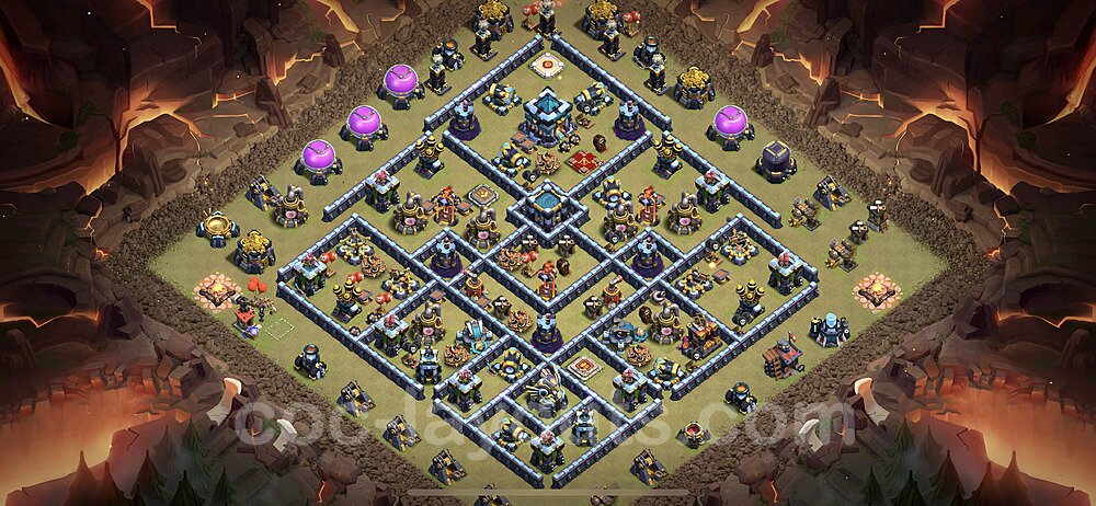 Optimized TH13 Base – Anti 3-Star War Plan 2025