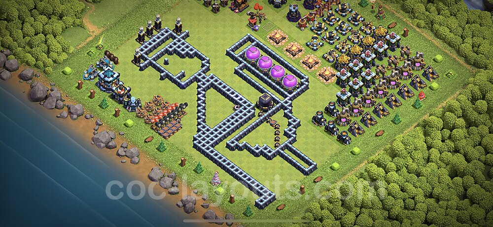 Solid Defense TH13 Base Layout | Best War Design 2026
