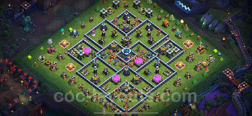 TH13 Anti 3-Star Base β Competitive Hybrid Layout CoC 2026