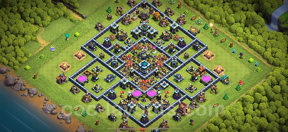 TH13 Defensive Hybrid Layout – Anti 2-Star with Link 2025
