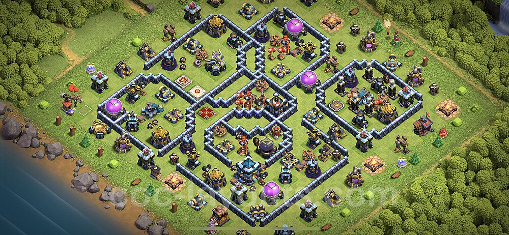 TH13 Farming Setup – Resource Protection Defensive Layout Updated 2026