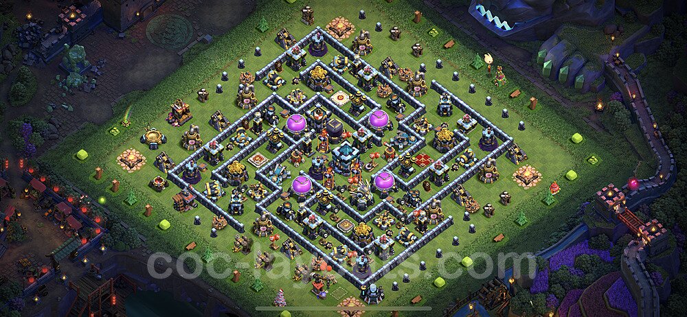 TH13 Hybrid Village Layout – Resource Protection Ranked Design CoC 2026