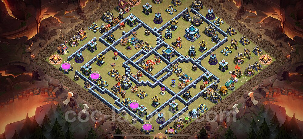 TH13 War Village Layout – Anti 3-Star Ranked Design CoC 2026
