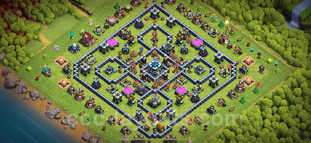 War Base Layout TH13 – Anti 3-Star Defensive Strategy 2025