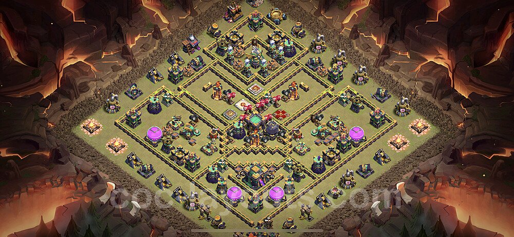 Best TH14 Hybrid Base – Anti 3-Star Plan 2026