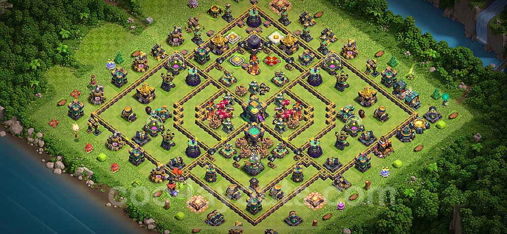 Hybrid Defense Layout for TH14 – Proven Hybrid Base CoC 2026