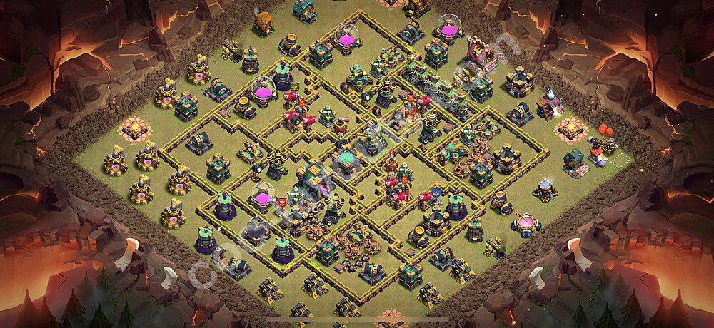 Optimized TH14 Base – Anti 2-Star War Plan 2025