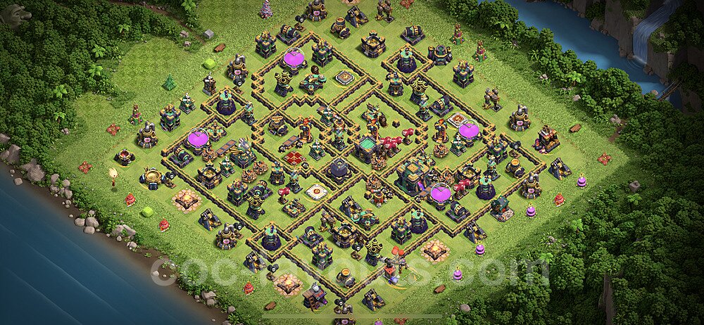 Optimized TH14 Base – Hybrid Defense Hybrid Plan CoC 2026